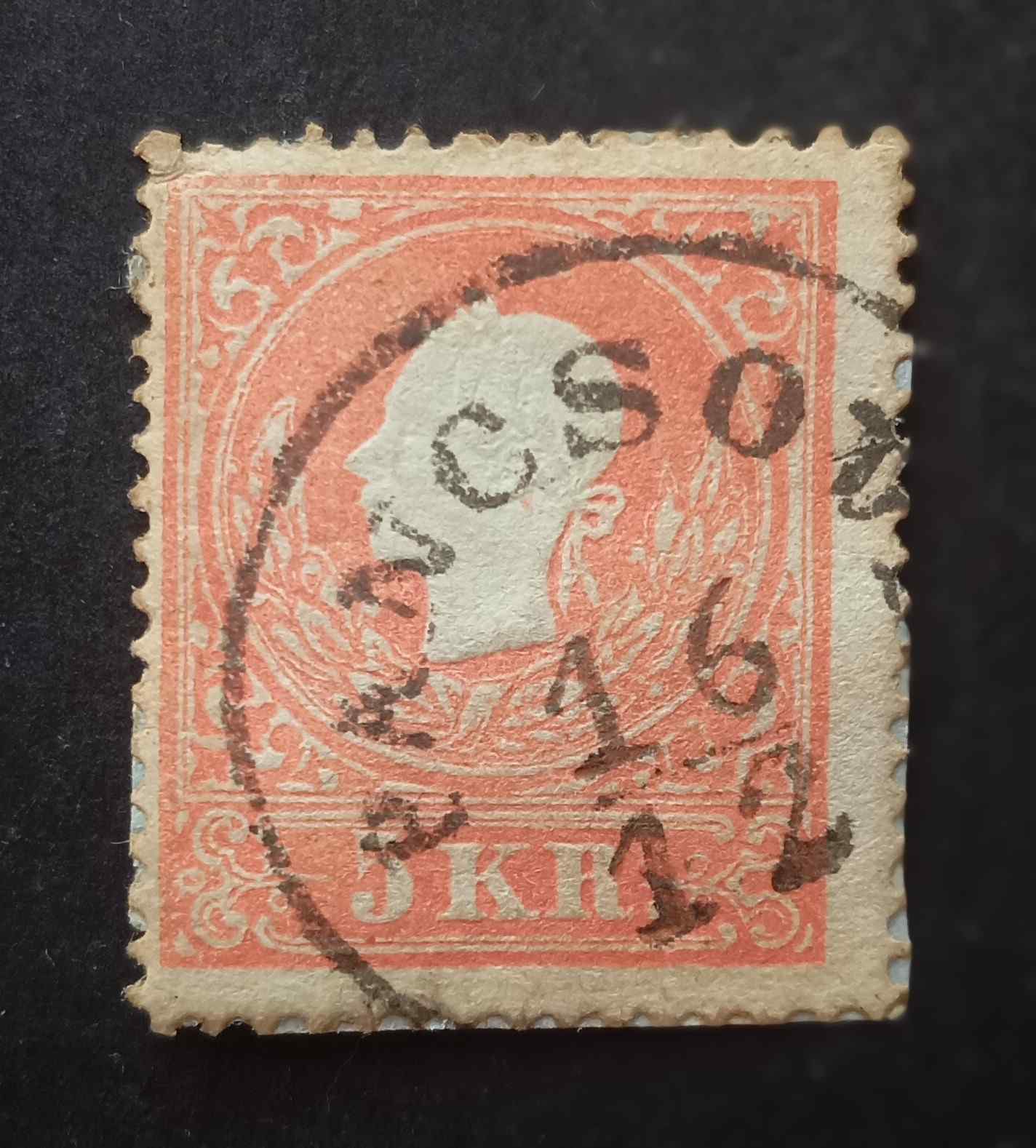 Magyarország 1858 Könyvnyomat 5 Kr PANCSOV(A) boríték maradvány D