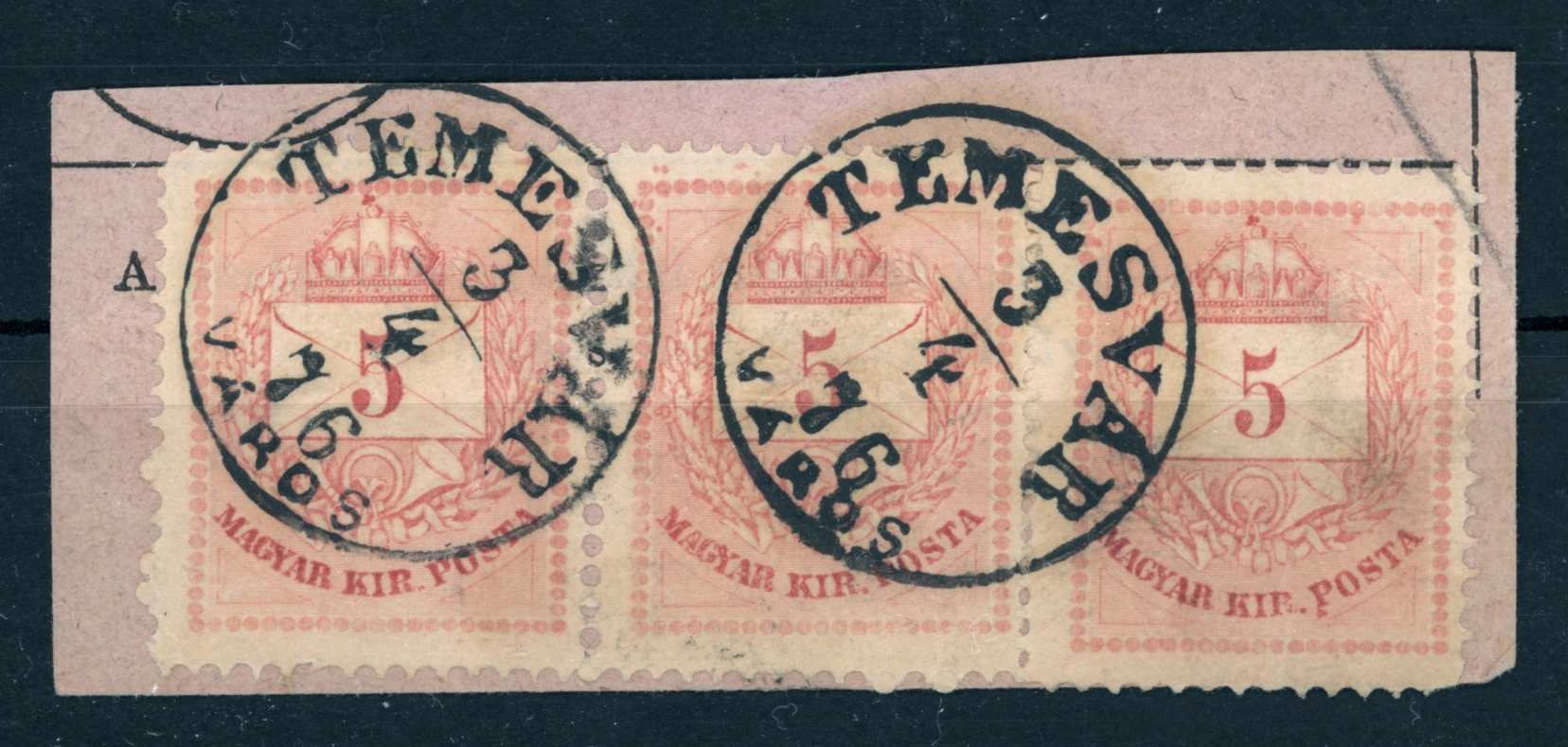 1874 krajcáros TEMESVÁR / VÁROS bélyegzés Temes Romania Gudlin E3.51 / 2*15p (e66)