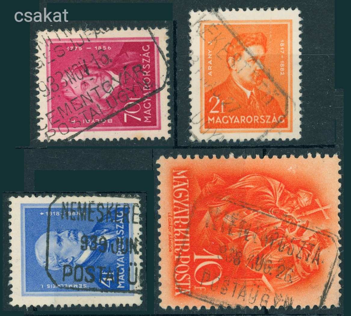 1936+ postaügynökség bélyegzések KÉKESTETŐ + TETÉTLENPUSZTA + NEMESKERESZTÚR + ETERNITMÜVEK. 90p(e06)