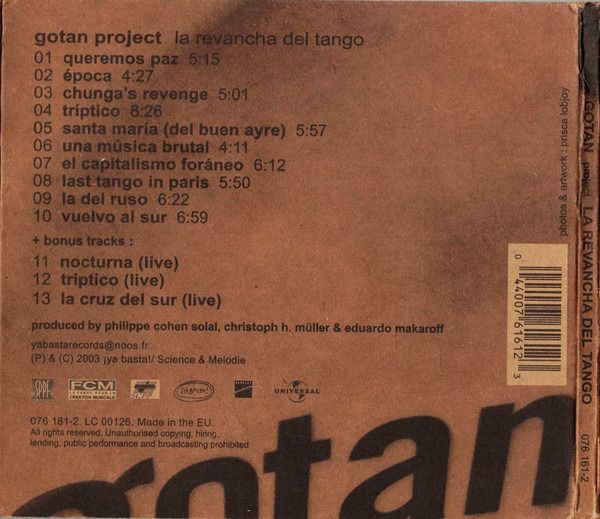 Gotan Project - La Revancha Del Tango CD