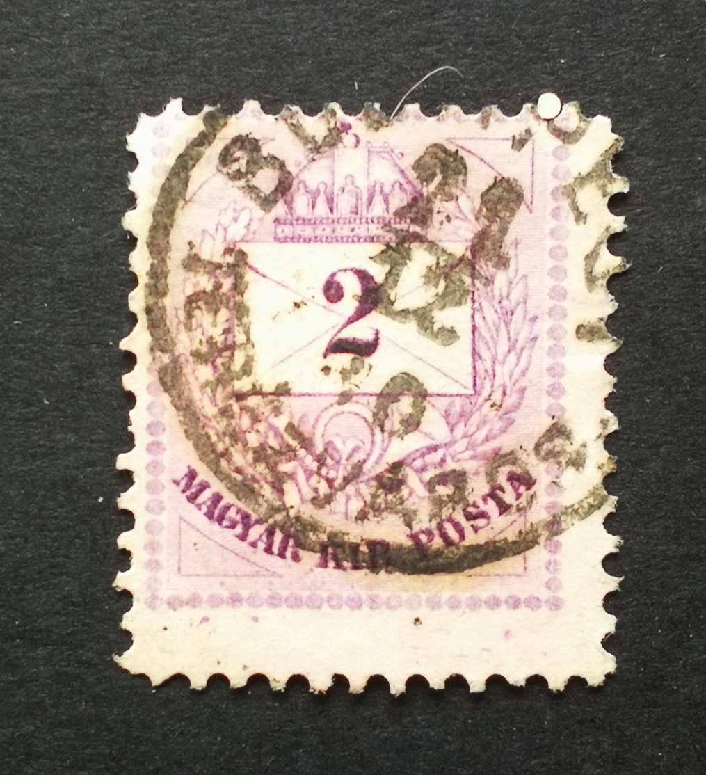 Magyarország 1874 Színesszámú krajcáros 2 Kr B 11 1/2 BU(DA)PEST / TERÉZVÁROS, elfogazva H