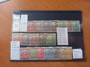 S0181 Magyar 1920-24 ARATÓ 352-380 3-as lyukasztás és 421-429 postatiszta