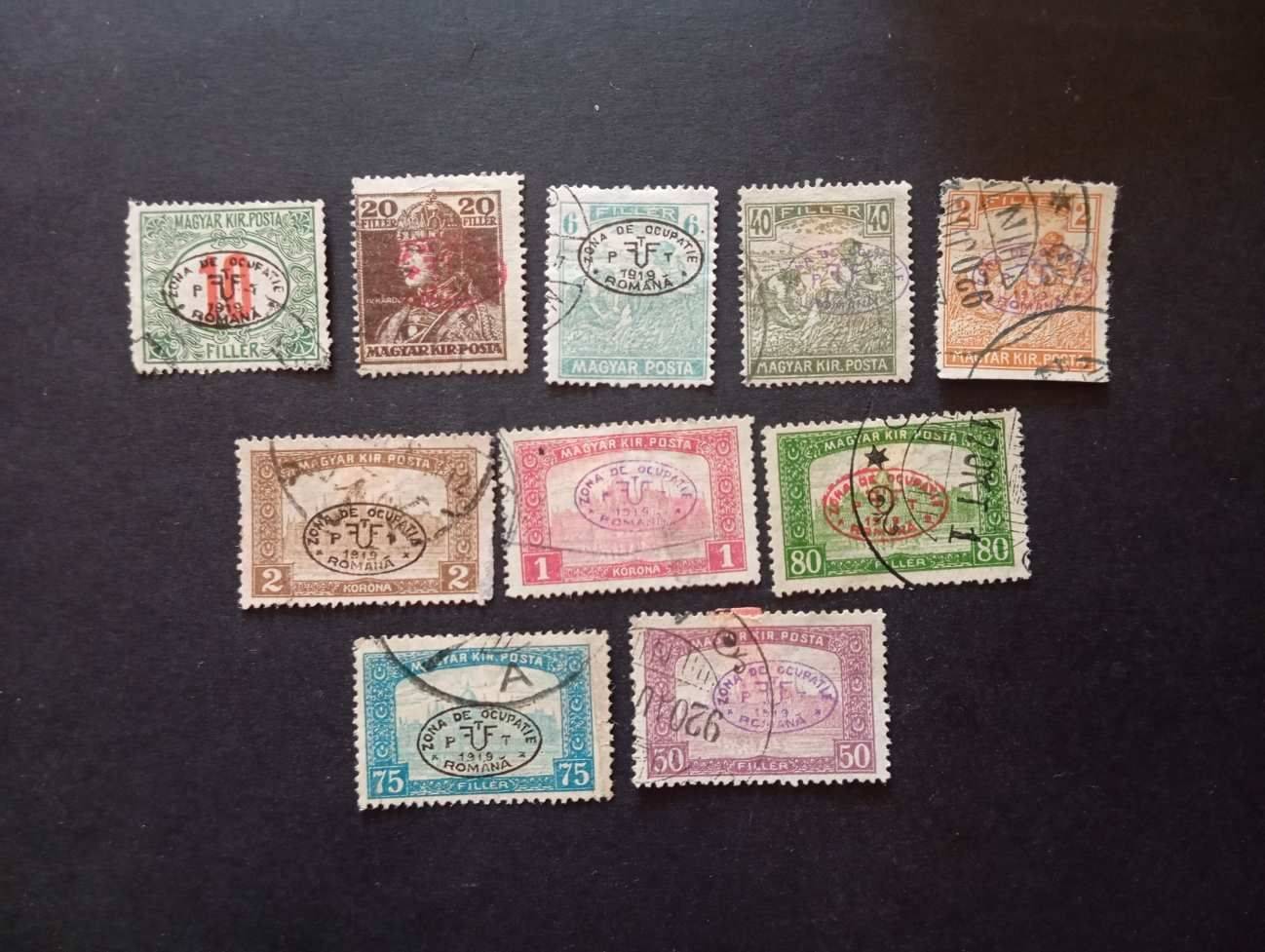 Magyarország 1919 Debrecen román megszállás 10 db pecsételt H