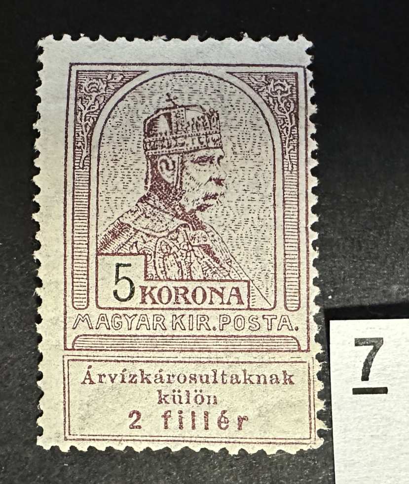 1913 ÁRVÍZ 5KR. BÉLYEG POSTATISZTA *  MBK: 11,500FT   -7.-