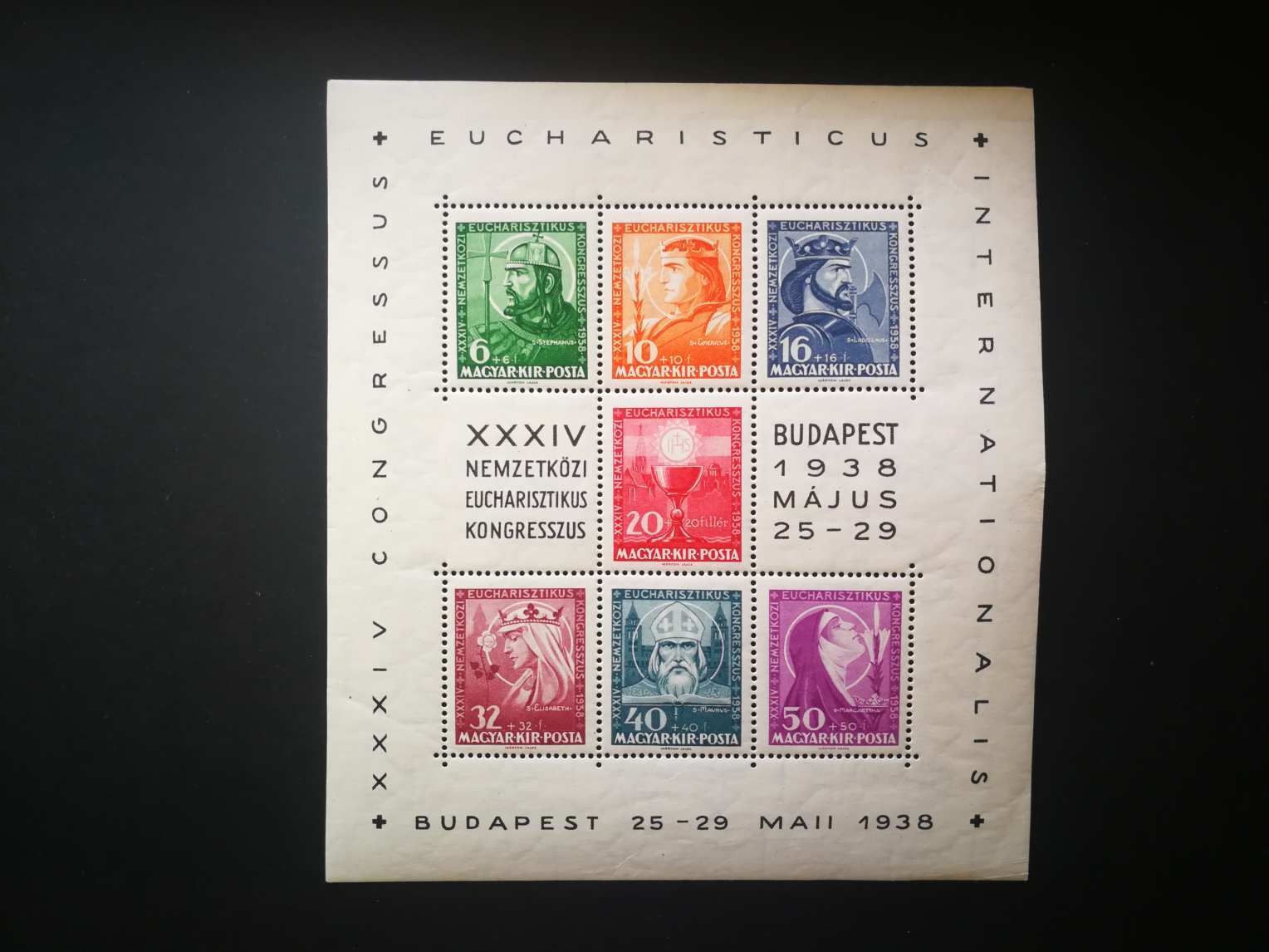 Magyarország 1938 Eucharisztikus blokk törések H