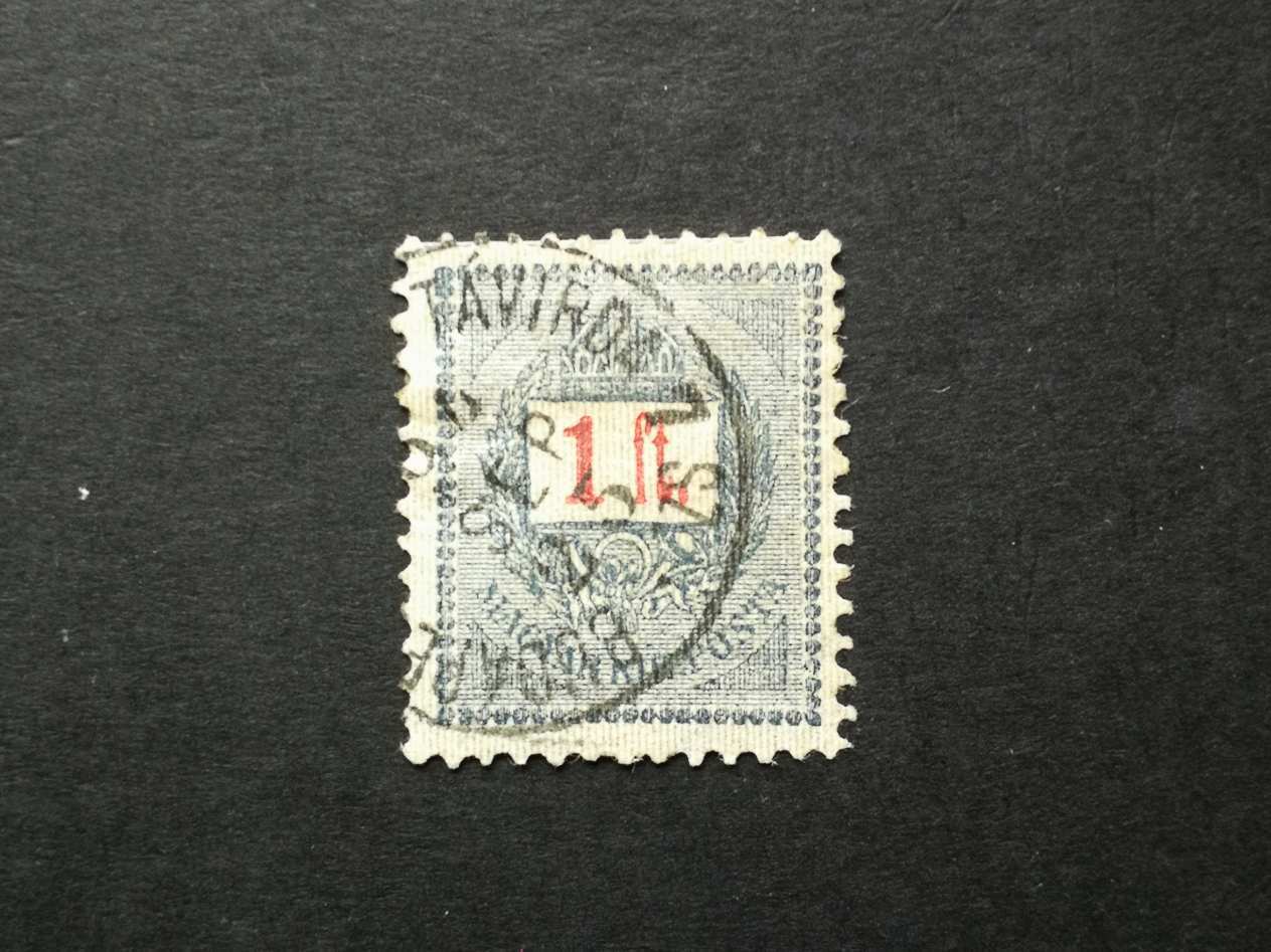 Magyarország 1889 Feketeszámú 1 Ft, E12: 11 1/2 Budape(st Központ) Távírda 7 sz.  A