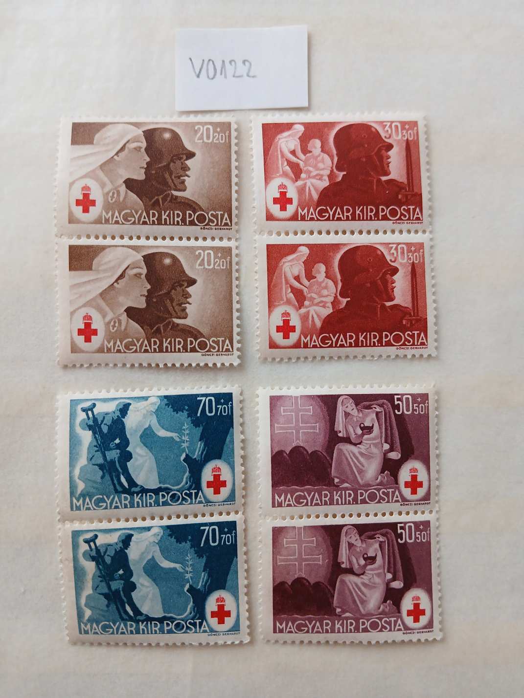 V0122 Magyar bélyeg 1944 779-782  postatiszta  2-es ív