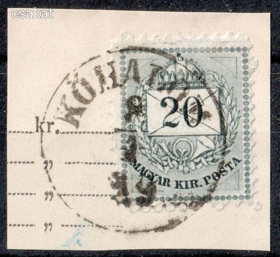 1881 színesszámú krajcáros KŐHALOM bélyegzés Erdély Romania Gudlin E3.20 / 80p (d28)