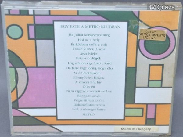 METRO - EGY ESTE A METRÓ KLUBBAN CD
