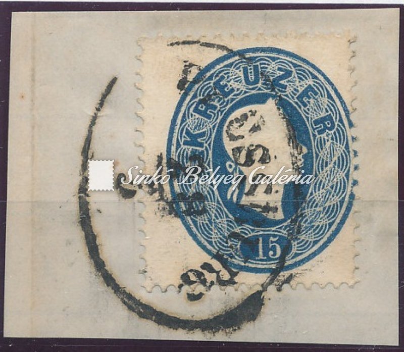 1861. Könyvnyomat dombornyomással 15kr, PRESSBURG