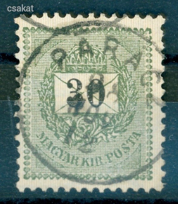 1889 feketeszámú krajcáros PARÁCZ bélyegzés Bánság / Romania Gudlin E3.20 / 80p (D61)