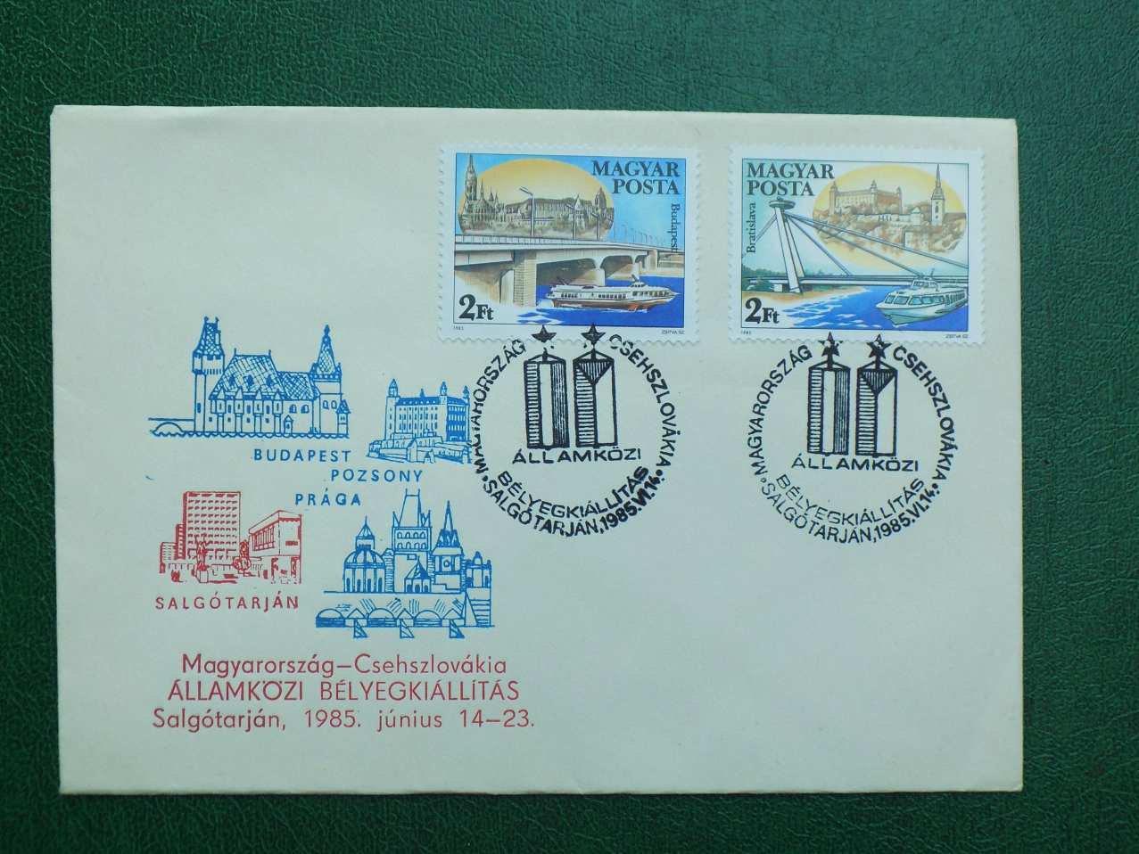 FDC 1985. Magyarország-Csehszlovákia közös bélyegkiállítás, Salgótarján