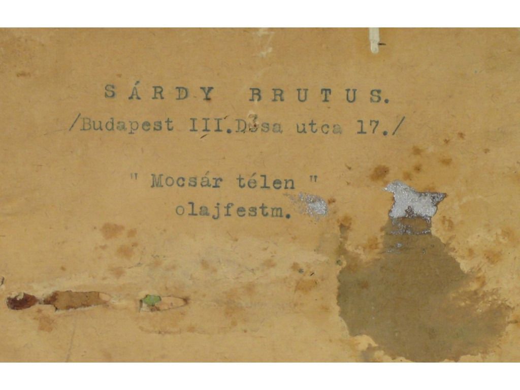 Sárdy Brutus : "Mocsár télen" 1941