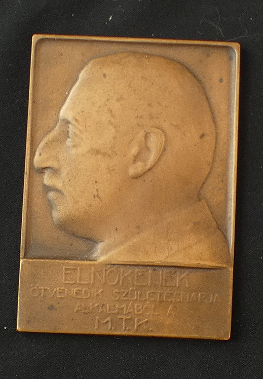 MTK bronz plakett - Brüll Alfréd