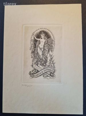 1937 Légrády Sándor ( 1906-1987 ) Ex libris metszette Tempinszky István ( 1907-1979 ) Akt