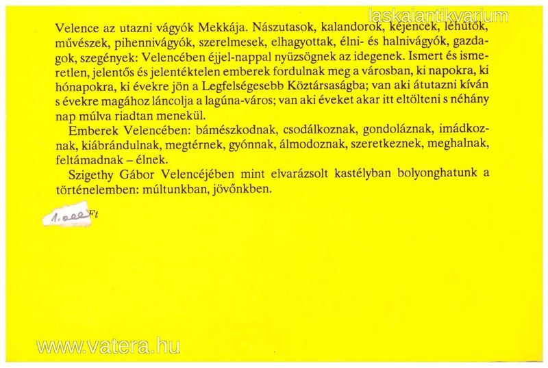 Szigethy Gábor: Utazás Velencében
