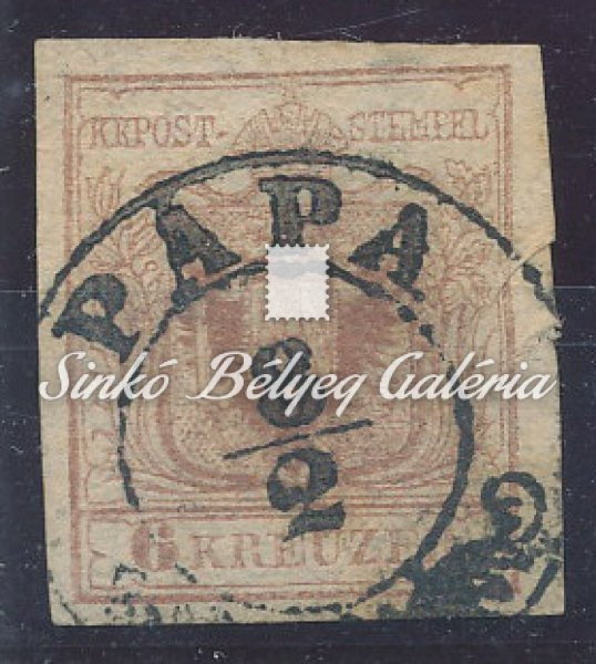 1850. Könyvnyomat 6kr, PÁPA