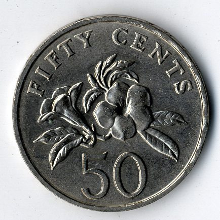 Szingapúr nikkel 50 Cent 1990