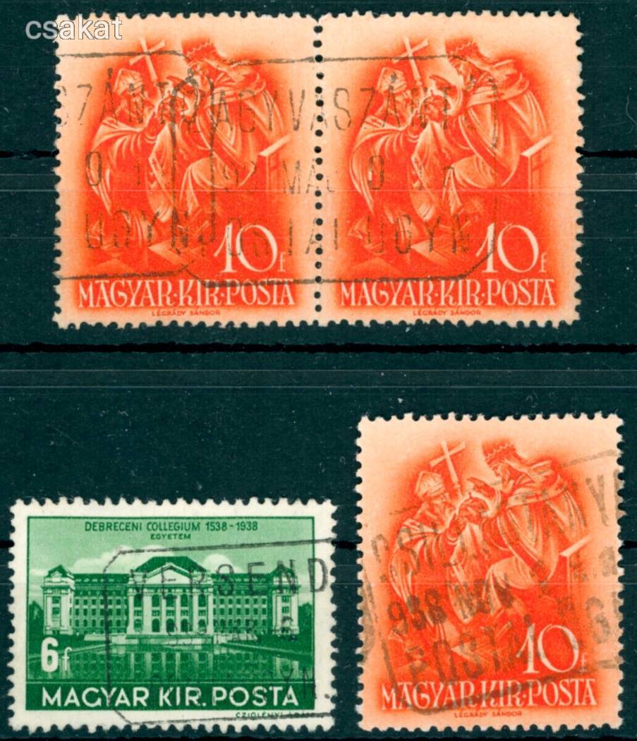 1938+ postaügynökség bélyegzések ZAGYVASZÁNTÓ + VERSEND + CSILLAGTANYA MPPFB 30p (d77)