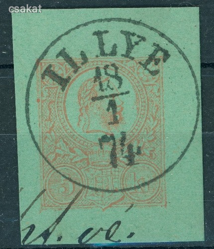 1871 krajcáros díjjegyes kivágás remek ILLYE bélyegzés Bihar Romania Gudlin E3.20 / 400p (e09)