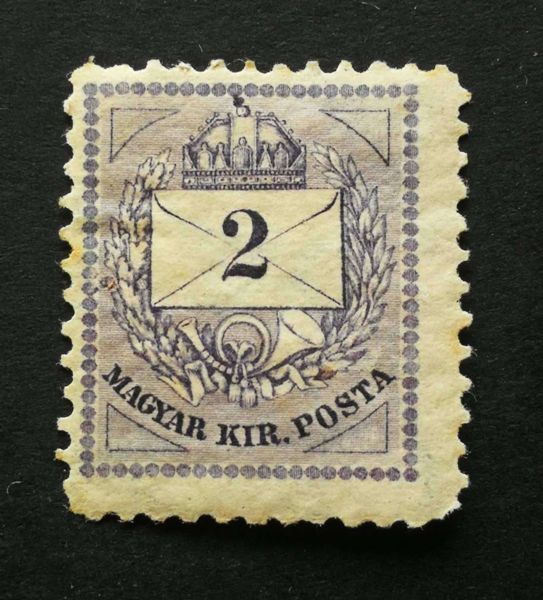 Magyarország 1881 Színesszámú krajcáros 2 Kr B 11 1/2 falcos enyhe barnulás H