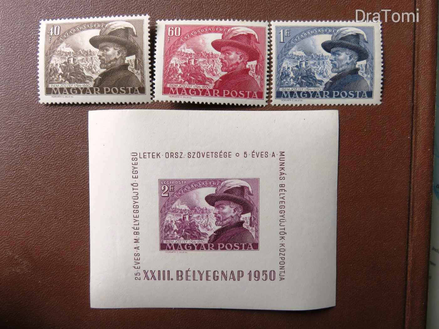 1950 Postatiszta teljes sor + blokk - Bem (10800)