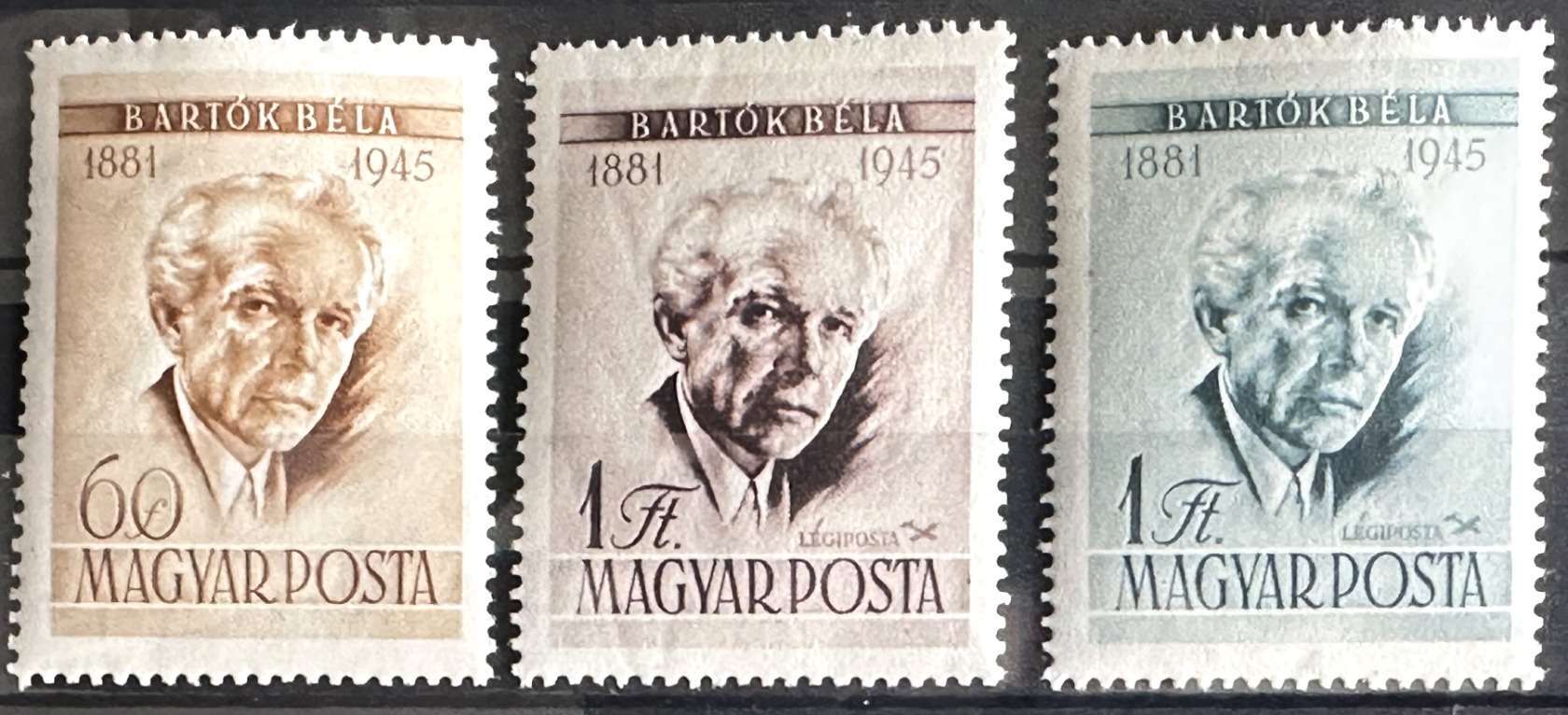 1955 BARTÓK BÉLA MAGYAR POSTATISZTA **BÉLYEG SOR  MBK: 2000FT