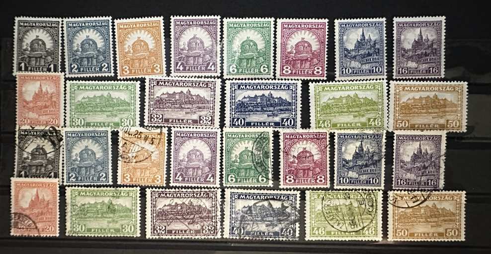 1928 PENGŐ-FILLÉR MAGYAR POSTATISZTA BÉLYEG SOR **  MBK: 18,000FT.-