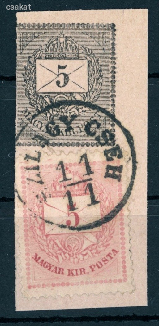 1874 krajcáros SZILÁGY CSEH lebélyegzés kivágáson Romania Gudlin E2.2 / 150p (e33)