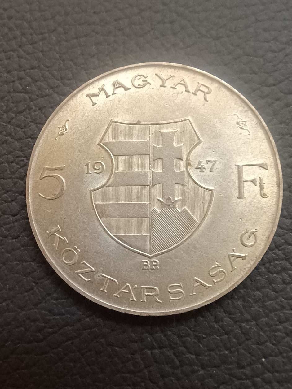 Ezüst Kossuth 5 Ft 1947