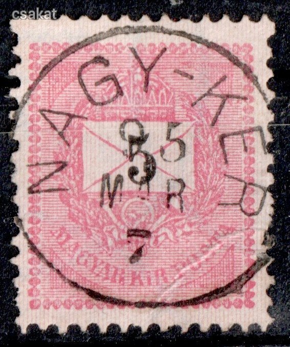 1898 feketeszámú krajcáros NAGY-KÉR bélyegzés Felvidék Slovakia Gudlin E3.20 / 70p  (d41)