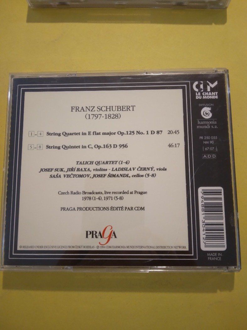 STRING QUARTET No. 1-D87  /  STRING QUINTET D956  -  SCHUBERT  (1994)