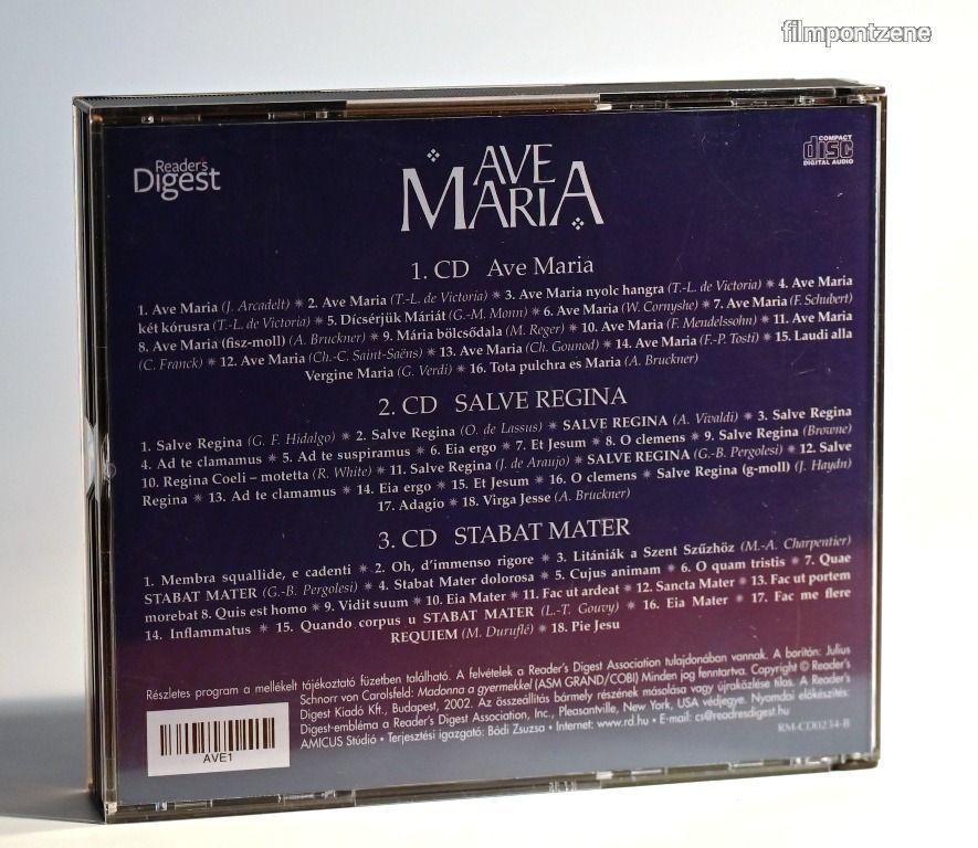 Ave Maria (3CD) Reader's Digest válogatás