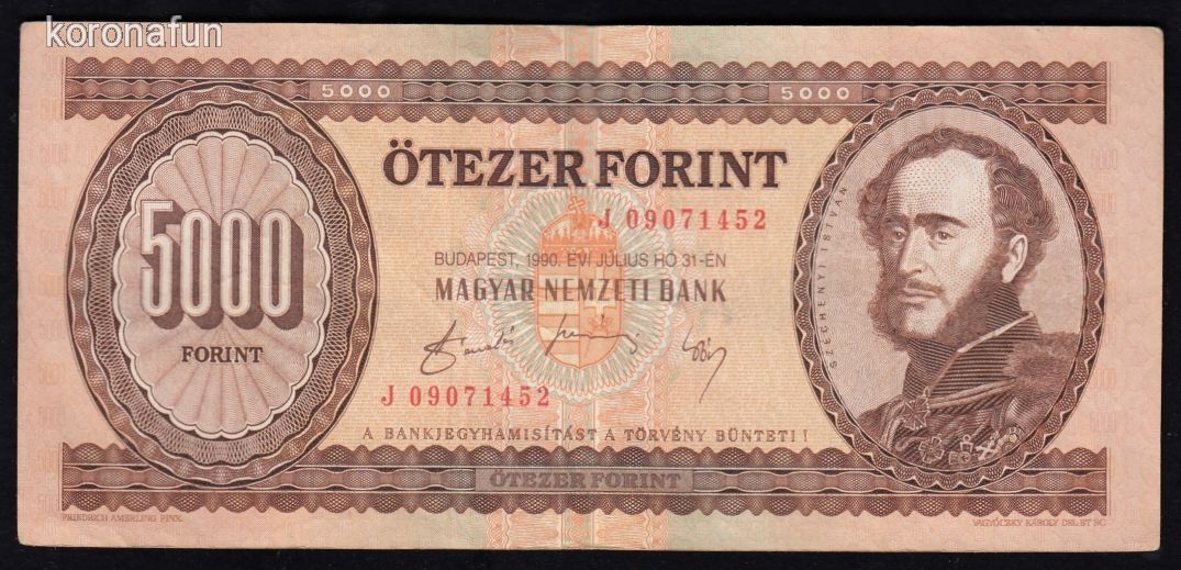5000 forint 1990 J (VF)