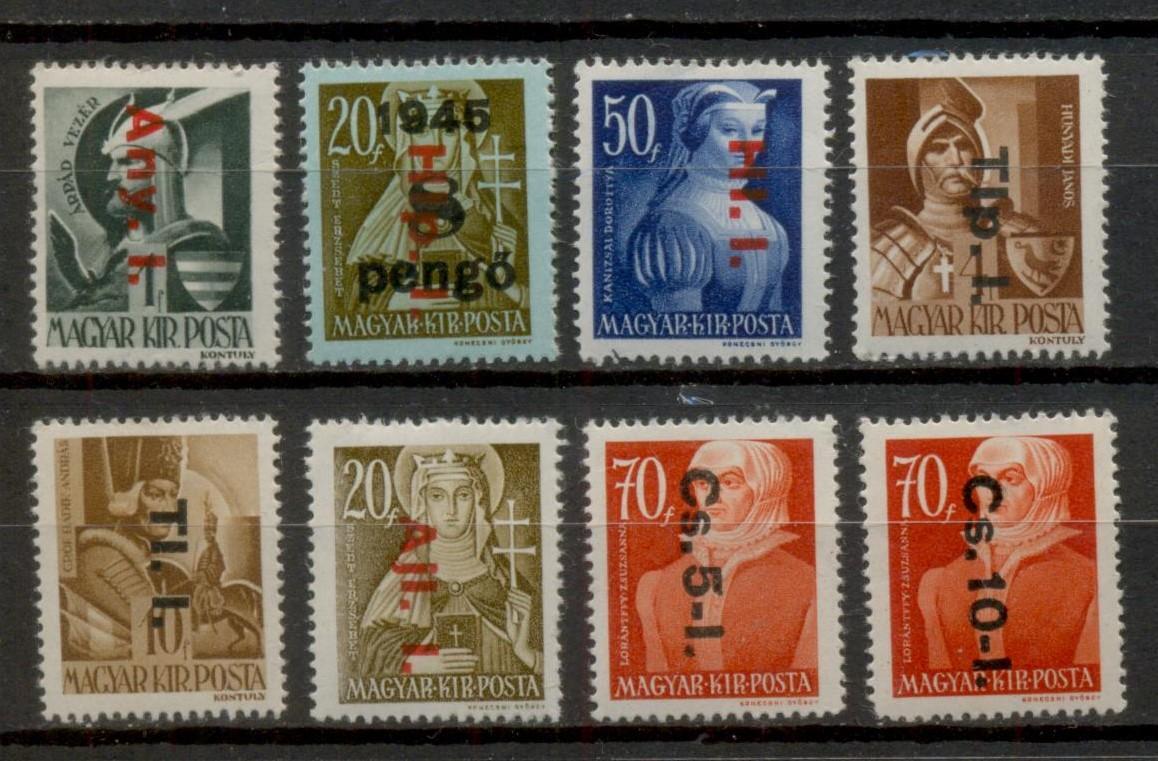 M350 - 1946 Betűs I. kiadás sorozat (8 db) - Postatiszta Kifogástalan