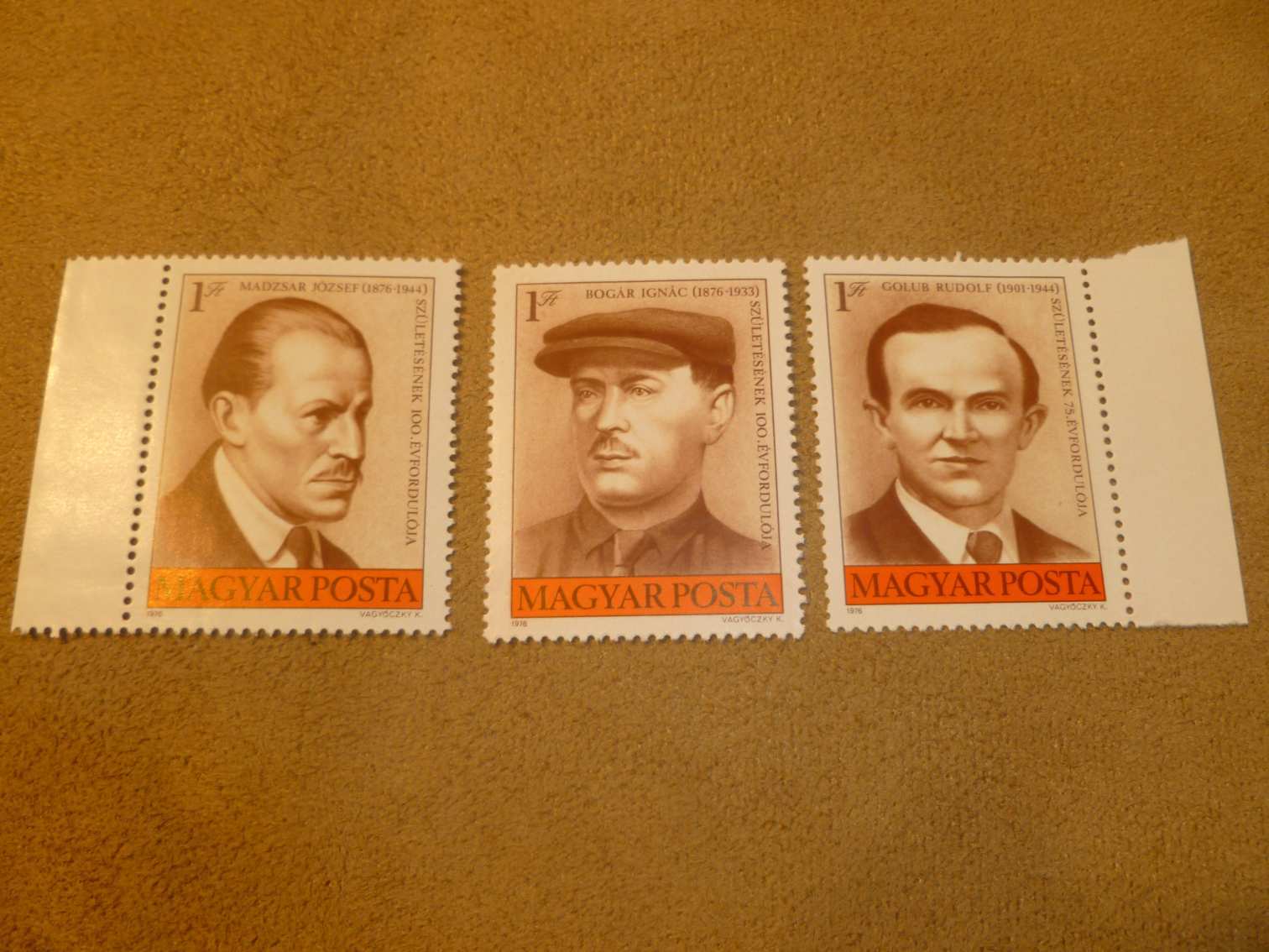 1976 Munkásmozgalom teljes sor 3 db postatiszta (B74
