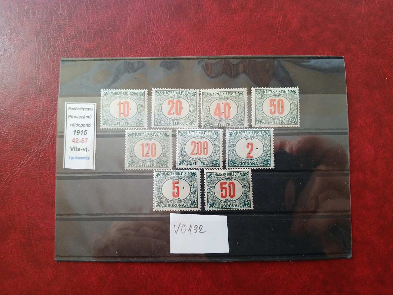 V0192 Magyar bélyeg 1915 42-57 hármas lyukasztás eredeti gumirozás postatiszta