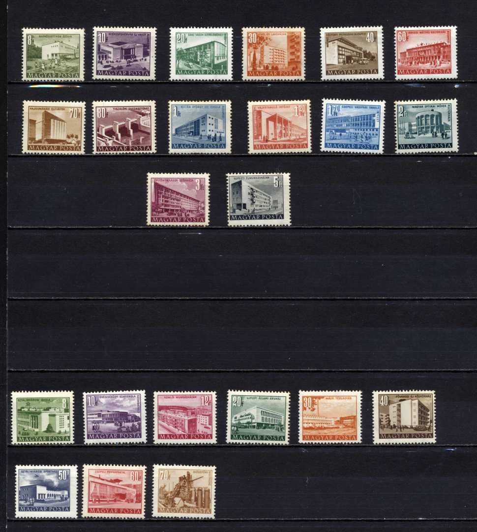 1951-53 Épületek I-II. postatiszta közel teljes bélyegsor, kat.: min 17 000 Ft!
