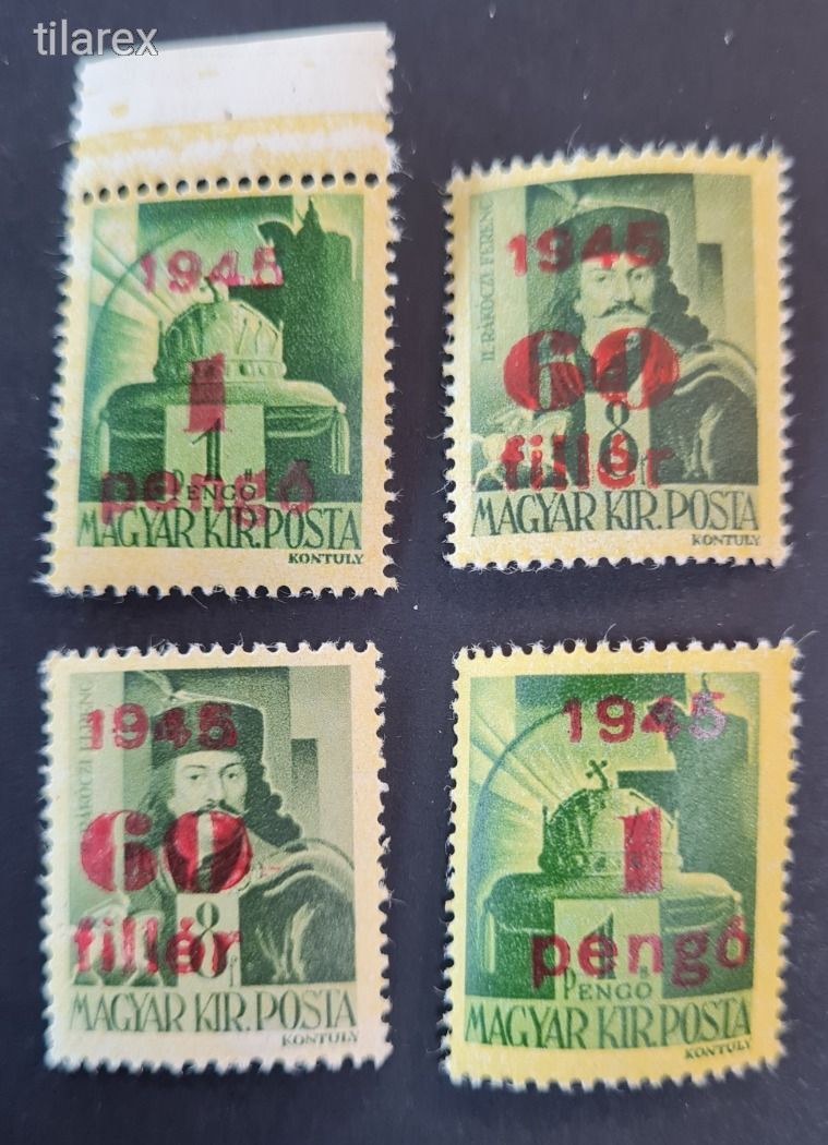 Magyar Bélyeg 1945 Tévnyomat  Gépszínátnyomat lásd a fotókat !!