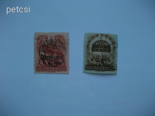 Magyar bélyeg / bélyegsor hazatérés 1938 6.