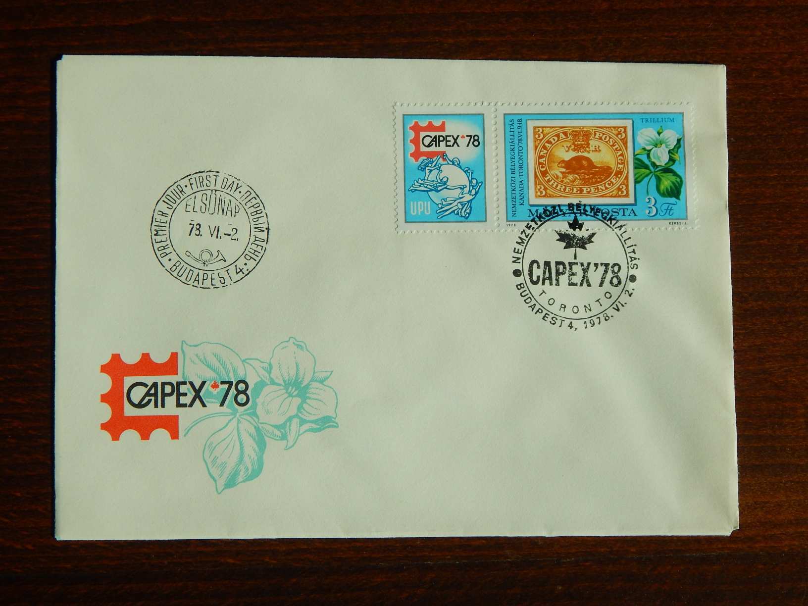 FDC 1978 CAPEX78 Toronto Nemzetközi Bélyegkiállítás Kanada szelvényes bélyeggel