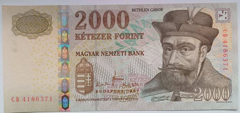 2000 forint 2007 UNC, CB