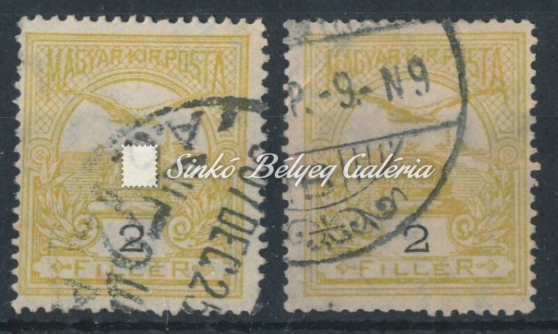 1906. Turul 2f bélyegek
