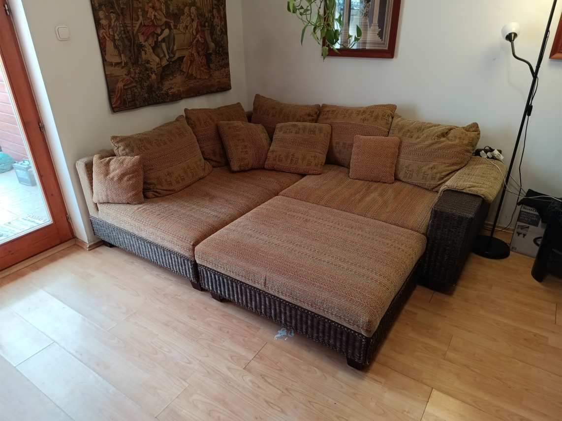 Rattan sarokgarnitúra