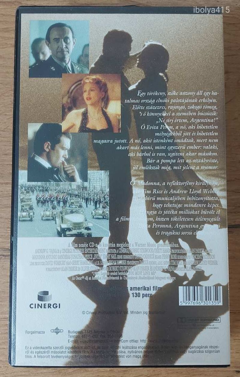 EVITA VHS kazetta