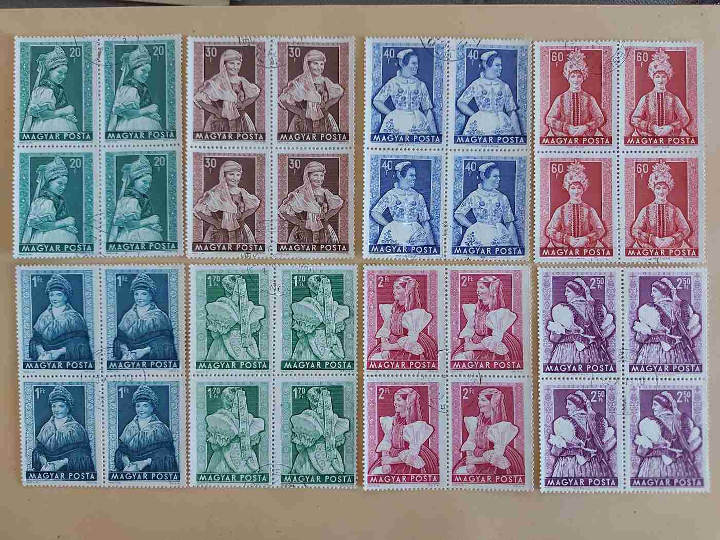 1953. Magyar Bélyeg Népviseletek (I.) (1390) használt 4-es tönb