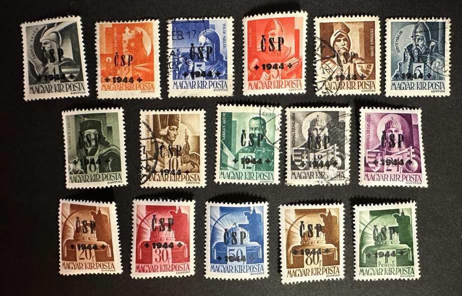 MAGYARORSZÁG MEGSZÁLLÁS HUSZT 1944 HADVEZÉREK KOMPLETT BÉLYEG SOR**