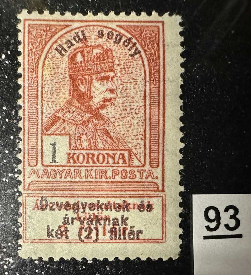 1914 HADISEGÉLY 1KR. BÉLYEG POSTATISZTA *  MBK 19,000FT