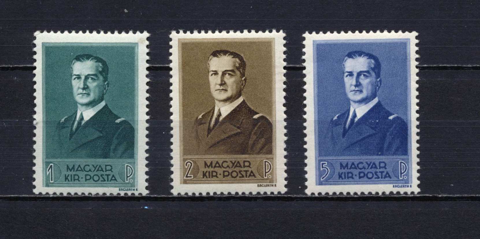 1938 Kormányzói arcképsor, postatiszta. kat.: 4 000 Ft