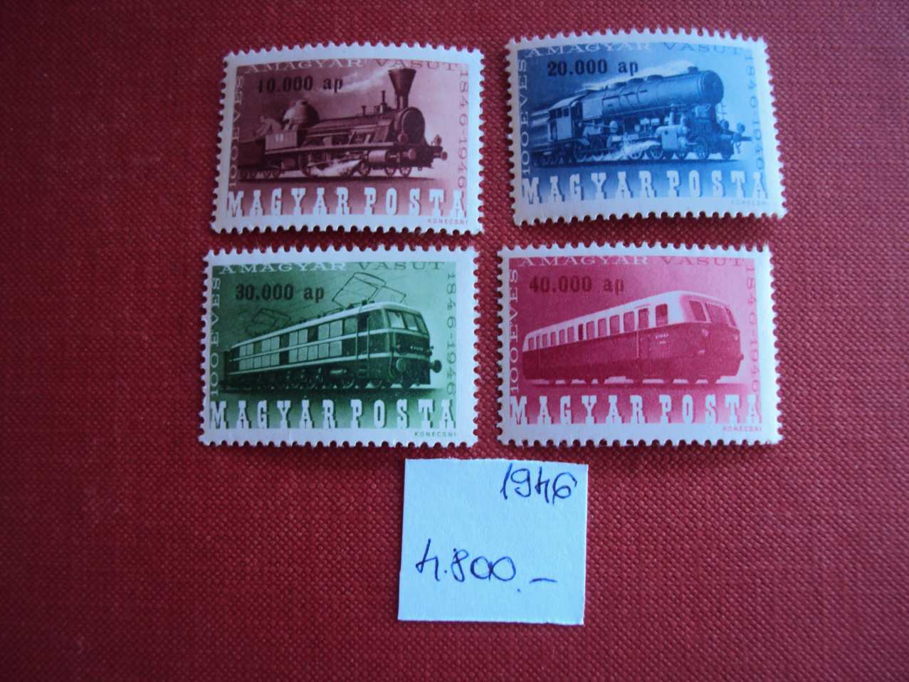 1946 Vasútjubileum postatiszta Harmadárban eladó BAL-20